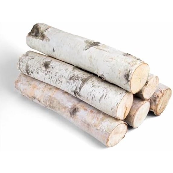 17 Inch Natural Birch Logs - Decorative Dried Birch Wood Logs for Fireplace, Wedding Centerpieces - Unfinished Wood DIY Crafts, & Home Décor - Birch Log Bundle for Indoor Display (6 PCS) (2.5"-4"