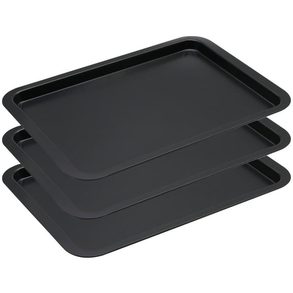 17-Inch Nonstick Baking Sheets & Cookie Trays for Oven, 3-Pack Durable Baking Pans Set, Black