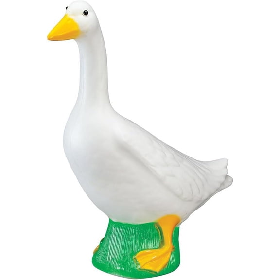 17 Inch Outdoor White Goose Statue Decor, Resin Standing Goose Figurine for Yard Garden Porch Entryway Lawn Ornament