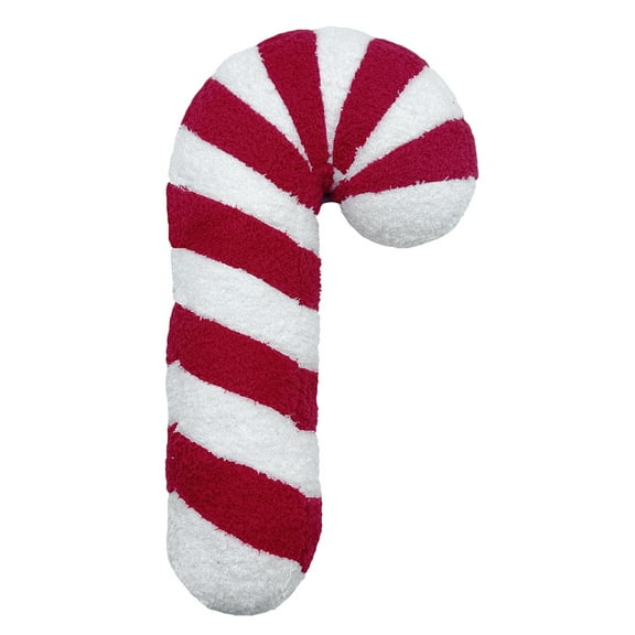 17-Inch Plush Candy Cane Pillow Red White Christmas Decoration Soft Short Plush PP Cotton For Bedroom Sofa Living Room Holiday Gift - 1pc