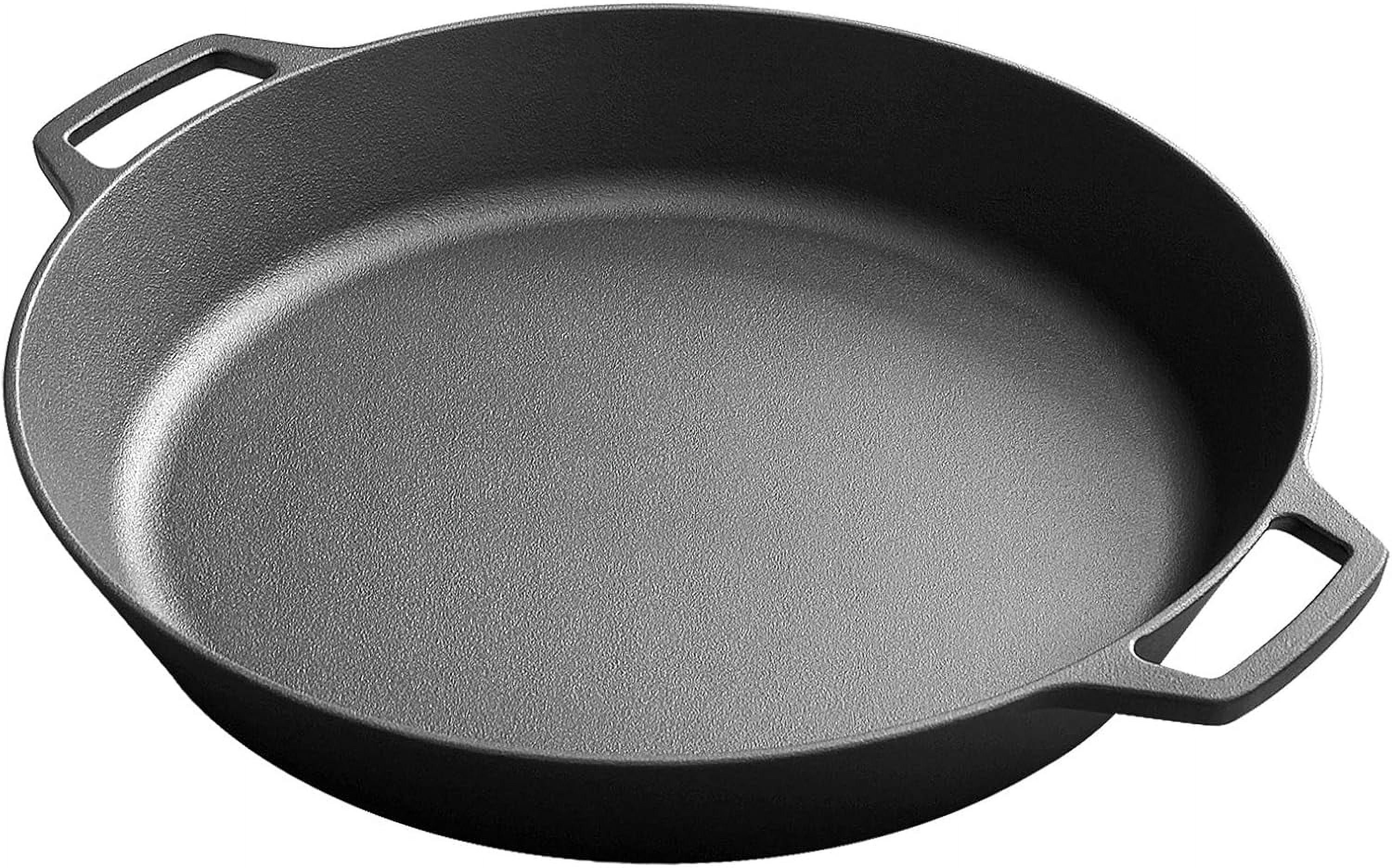 17 Inch Pre-Seasoned Large Cast Iron Skillet with Dual Handle for