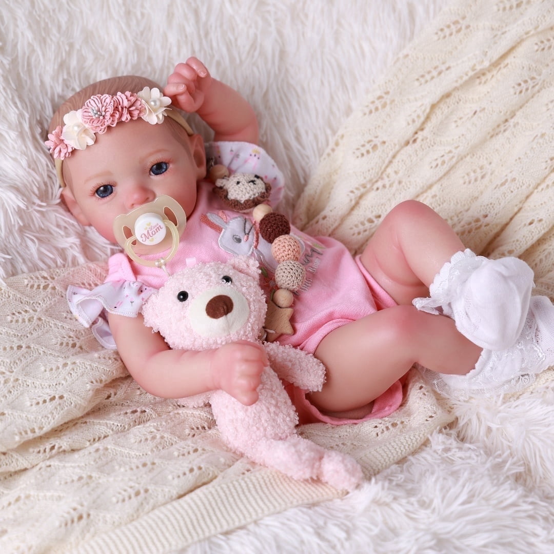 RSG 17-Inch Reborn Baby Dolls - Soft Cloth Body Dolls Real Life Dolls with Accesores Gift Box for Collection or Kids Age 3 +