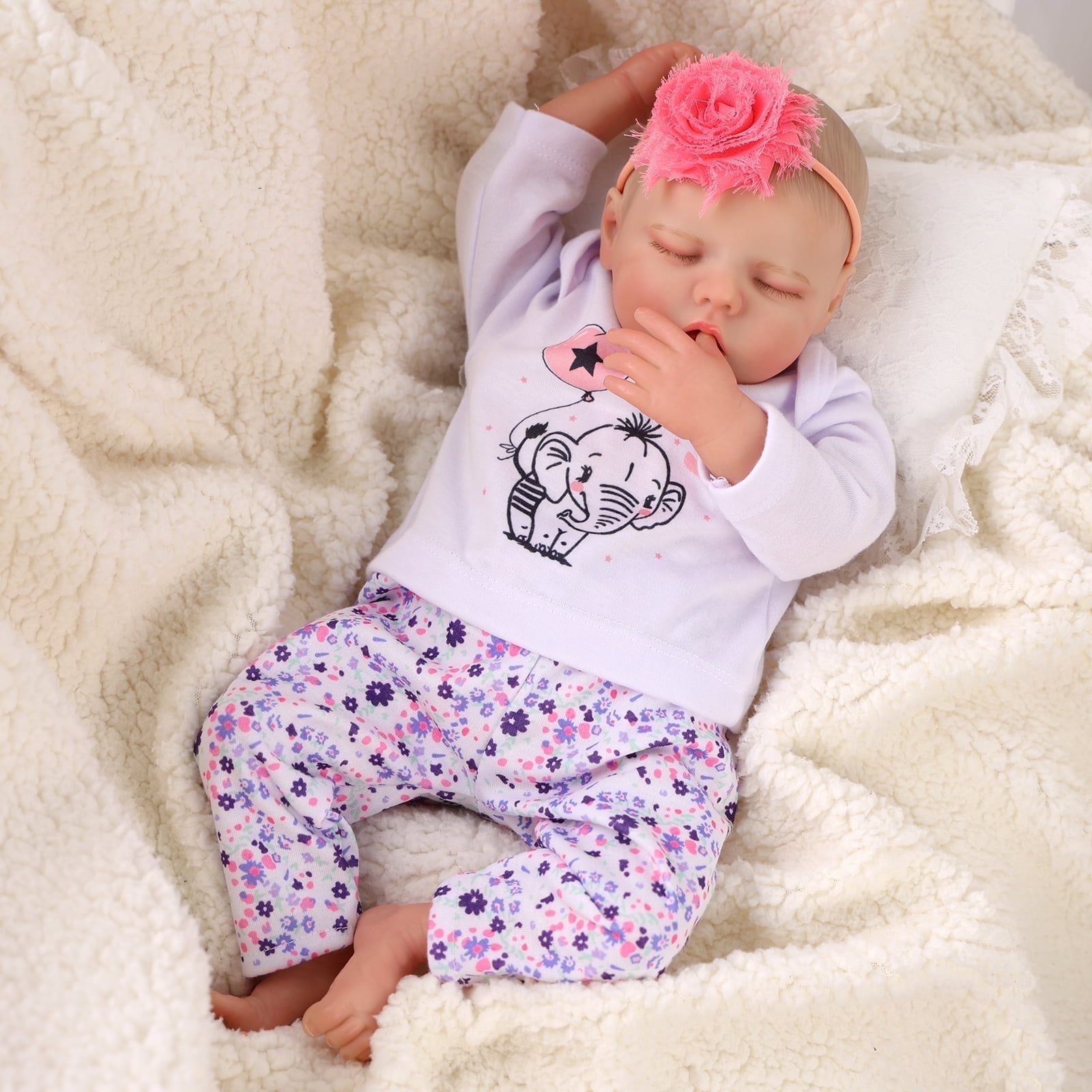 BABESIDE Reborn Baby Dolls 17.5-Inch Soft Cloth Body Realistic Baby Doll Baby Dolls Accessories for 3+ Years Old