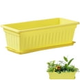thumbnail image 1 of Triani 17 inch Rectangular Plastic Thicken Planters with Trays - Window Planter Box for Outdoor and Indoor Herbs, Vegetables, Flowers and Succulent Plants (1 Pack Yellow,16.9" x 7.5" x 5.5"), 1 of 9