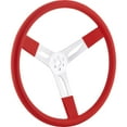 thumbnail image 1 of 17 Inch Red Cushioned Aluminum Steering Wheel, 3 Dish, 3 Spoke, Street, 1 of 5