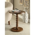 thumbnail image 1 of 17 Inch Round Wood Side Table, Turned Support, Walnut Brown- Saltoro Sherpi, 1 of 5