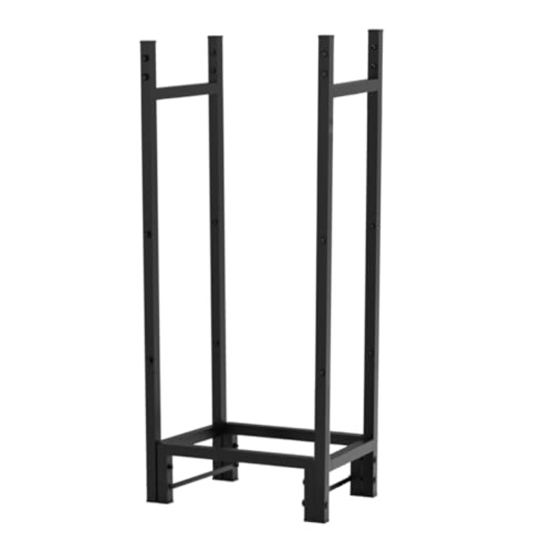17-Inch Rustproof Metal Firewood Rack - Indoor Wood Storage Stand with ...