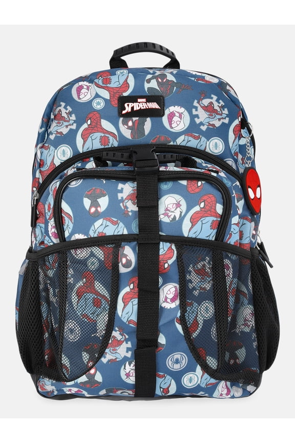Marvel Spider-Man Boys 17" Modern Backpack Set, Blue