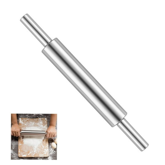 17 Inch Stainless Steel Roll Pin, Ideal Dough Roller for Pizza, Pie, and Cookie, Smooth and Durable, Send Goods from Local Warehouse