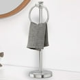 thumbnail image 1 of 17 Inch Stand Hand Towel Holder Towel Bar Towel Hanging Ring, Free Standing Floor Hand Towel Rack Storage for Bathroom Kitchen Vanity Countertops, Hardware Accessories(Polished Chrome), 1 of 8