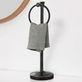 thumbnail image 1 of 17 Inch Stand Hand Towel Holder Towel Bar Towel Hanging Ring, Free Standing Floor Hand Towel Rack Storage for Bathroom Kitchen Vanity Countertops, Hardware Accessories(Oil Rubbed Bronze), 1 of 16