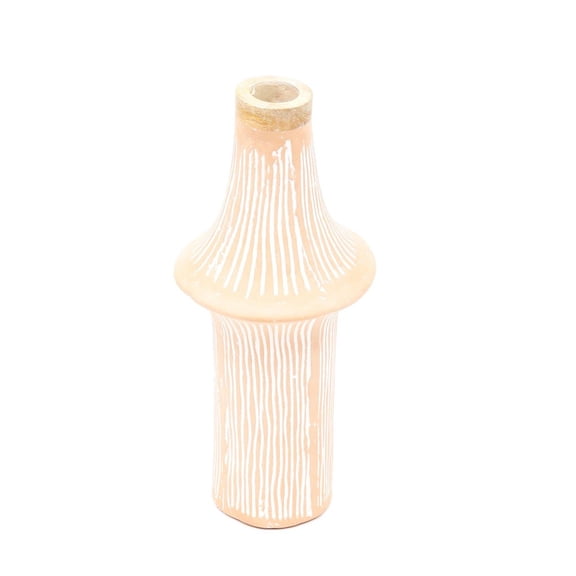 17 Inch Terracotta Handcrafted Eco-Mix Tall Vase, Sustainable Textured Decorative Flower Vessel