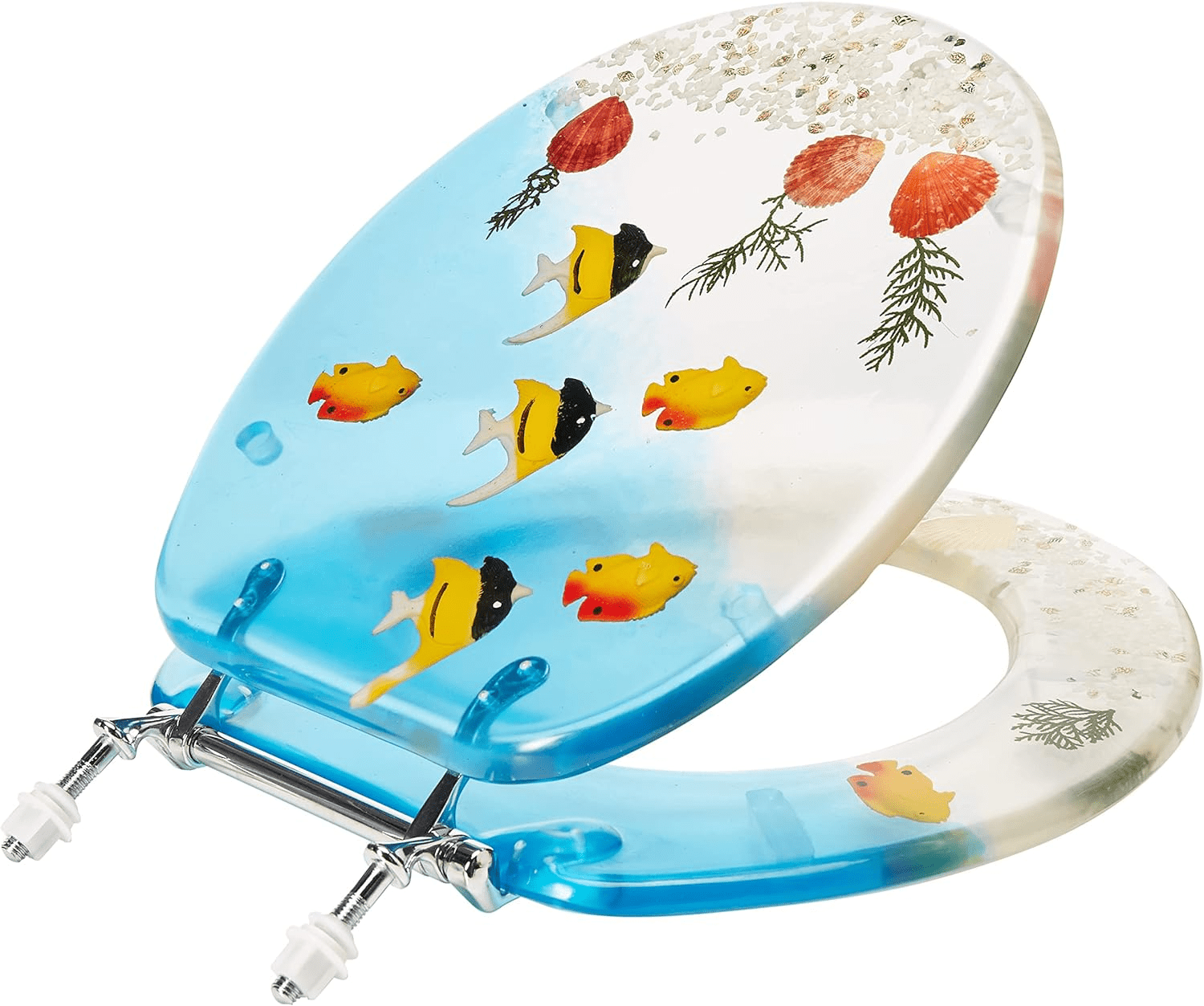 17 Inch Toilet Seat Aquarium Blue