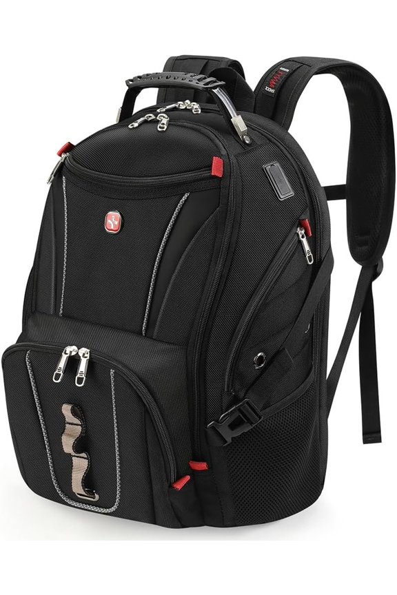 17 Inch Travel Laptop Backpack,Business Tech Backpack with USB & Type-C Port,180?TSA Friendly Travel College Work Backpack with Multiple Organizer Pockets for Men