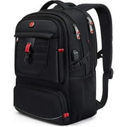 17 Inch Travel Laptop Backpack for Men Women, Aokur Extra Larger 50L Business Backpack with USB Charging Port, Carry on College School Anti Theft Computer Schoolbag Waterproof, Black