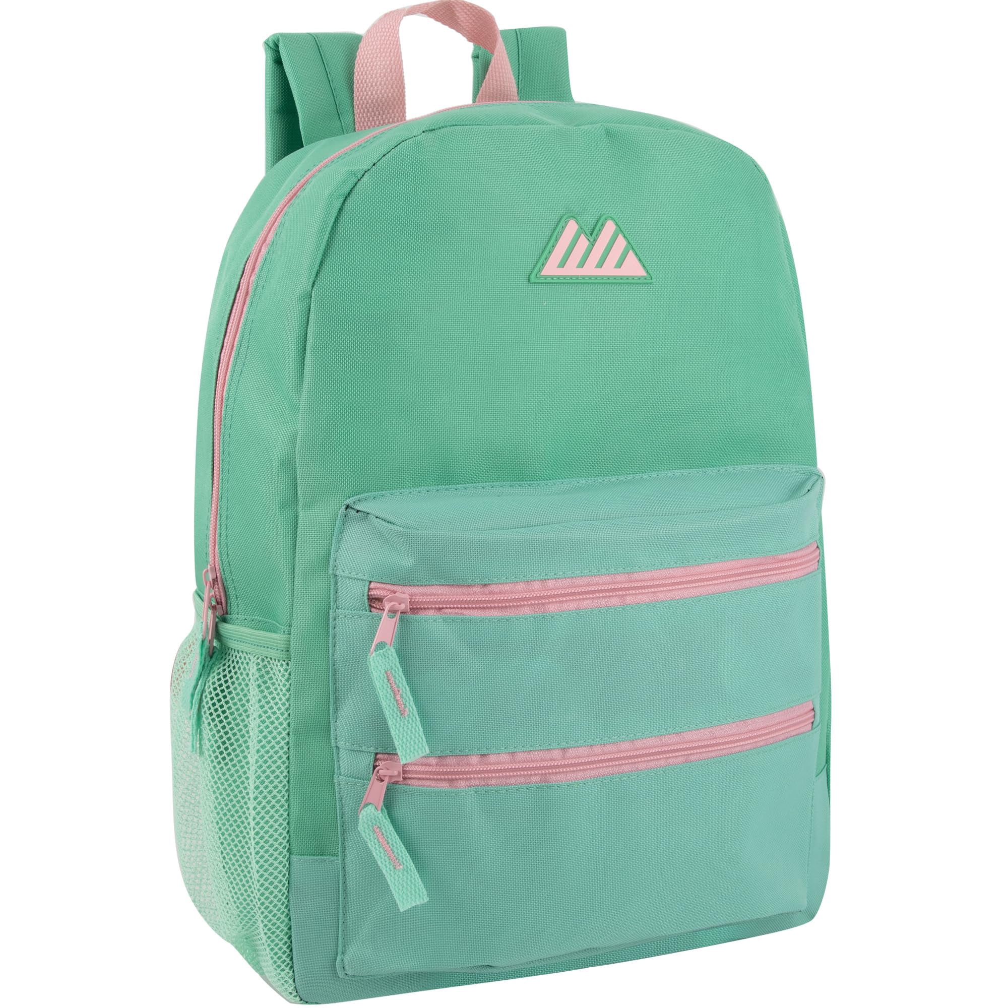 17 Inch Two Tone Color Multipocket Backpack with Pop Color Trim Accents ...