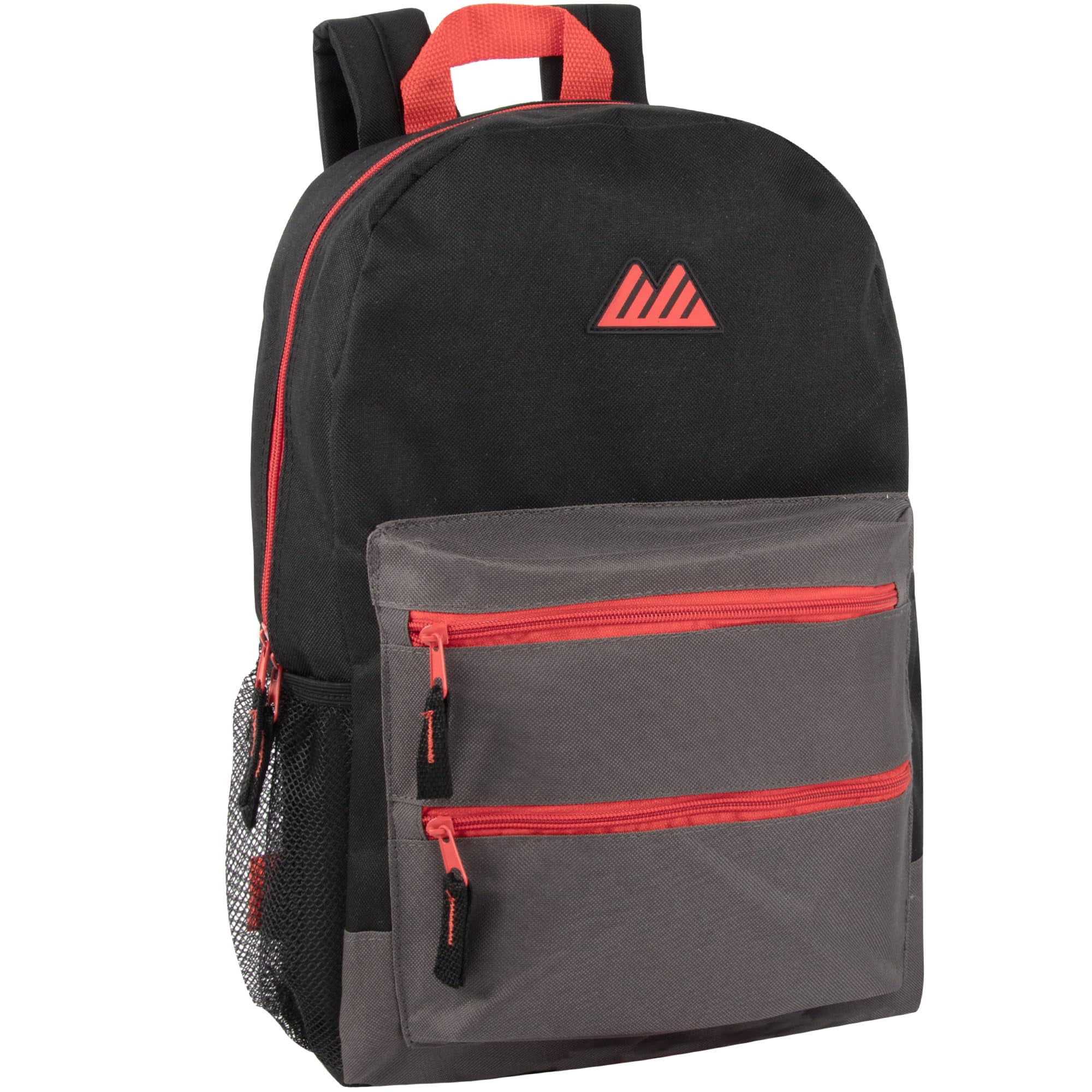 17 Inch Two Tone Color Multipocket Backpack with Pop Color Trim Accents ...