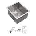 thumbnail image 1 of 17 Inch Undermount Sink - 17"x19"x10" 16 Gauge Single Bowl Kitchen Sink 10 Inch Deep Bar/Prep Sink Basin, 1 of 10