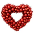 thumbnail image 1 of 17 Inch Valentine's Day Wreath for Front Door Red Tinsel Valentine Heart Wreaths with Heart Shaped Ornaments Valentine's Day Wedding Anniversary Decoration, 1 of 5
