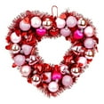 thumbnail image 1 of 17 Inch Valentine's Day Wreath for Front Door Red Tinsel Valentine Heart Wreaths with Heart Shaped Ornaments Valentine's Day Wedding Anniversary Decoration, 1 of 6