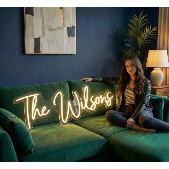 17 Inch With Remote Control Wedding LED Neon Sign, Acrylic Name Light for Venue Backdrop, Reception and Engagement Decor, White