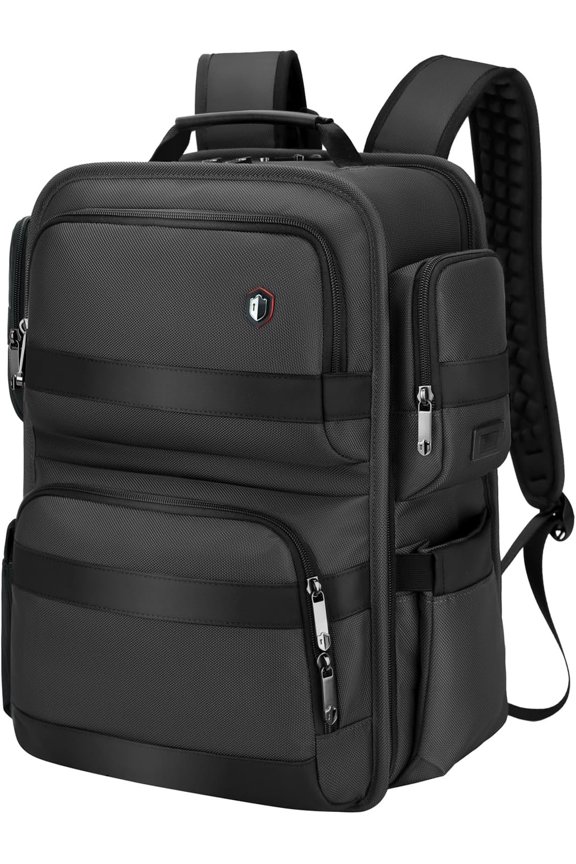 17 Inch Work Backpack for Men Women, Professional Business Laptop Bag for Office Commute & Teachers, Water Resistant Tech Daypack with USB C Port & Dual 180? Openings