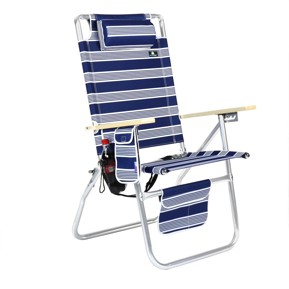17 Inches High Off Ground 4 Reclining Position Tall Beach Chair for