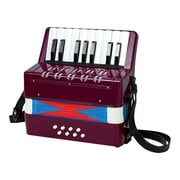 17 Key 8 Bass Button Professional Accordion Birthday Gift for Children (Purple)