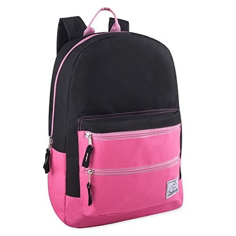 Trail Maker 17”L Dual Zipper Adults Book Bag, Multi Pocket