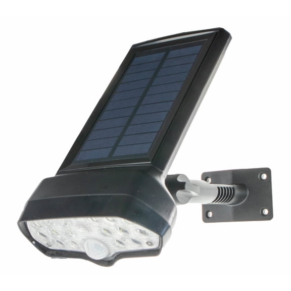17 LED Solar Powered Motion Security Sensing Spotlight - Always On Soft Floodlight - Outdoor IP66 Waterproof, 360°Rotatable 1400LM Warm Bright White Floodlight