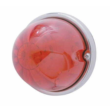 17 LED Watermelon Flush Mount Kit w/ Low Profile Bezel - Red LED/Red Lens