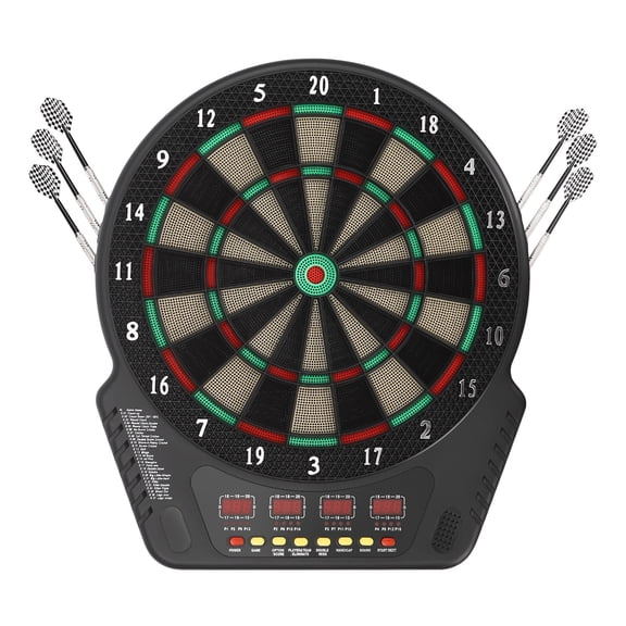 17"LX20"H Electronic Dartboard with 27 Games, Cricket Scoring and 6 Darts for Adults Kids
