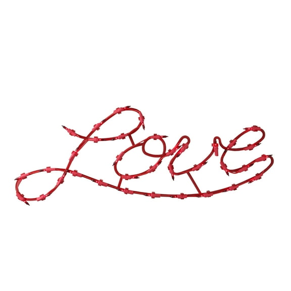 17" Lighted Red Love Script Valentine's Day Window Silhouette