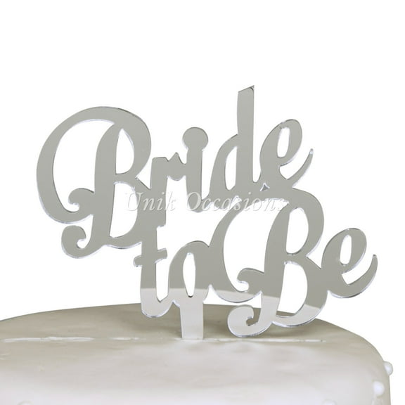 17 Main Bride to Be Bachelorette Party Cake Topper - Silver Mirror