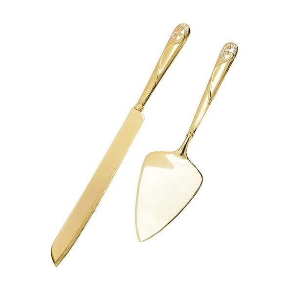 17 Main Wedding Cake Knife and Server Set in Gold