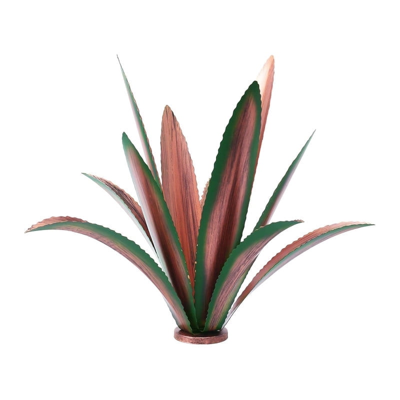 17" Metal Agave Yard Art, Tequila Rustic Garden Sculpture Statue, Metal Agave Plants for Yard Garden Lawn Outdoor Decor(Green)