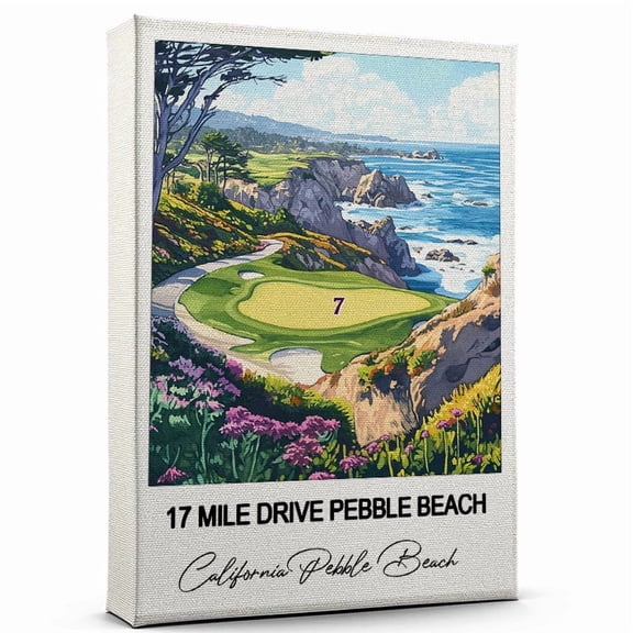 17 Mile Drive Pebble Beach Canvas Wall Art Travel-Inspired Home Decor Featuring California Pebble Beach Art Canvas Unique Gift for Travel Canvas Ready to Hang