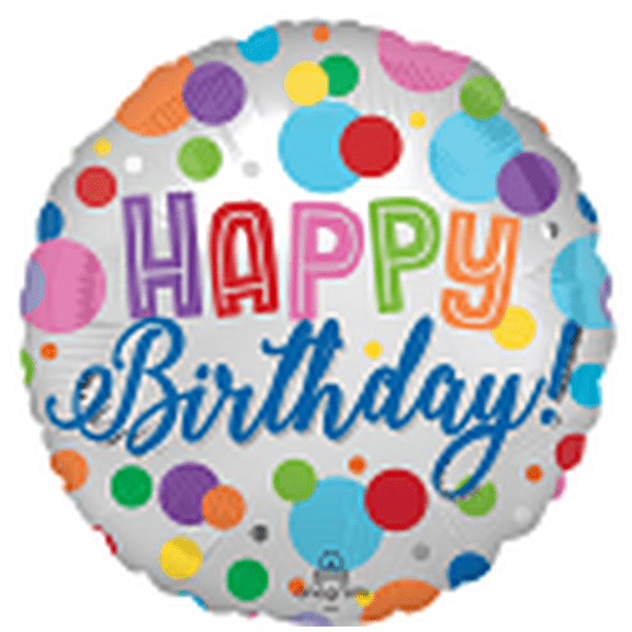 17" Multicolor Confetti Happy Birthday Balloon, by Way To Celebrate