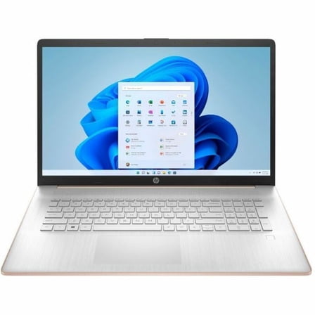 HP 17-cn0000 17-cn0514nr 17.3" Notebook, HD+, Intel Celeron N4500, 4 GB, 256 GB SSD, Pale Gold Rose, Natural Silver