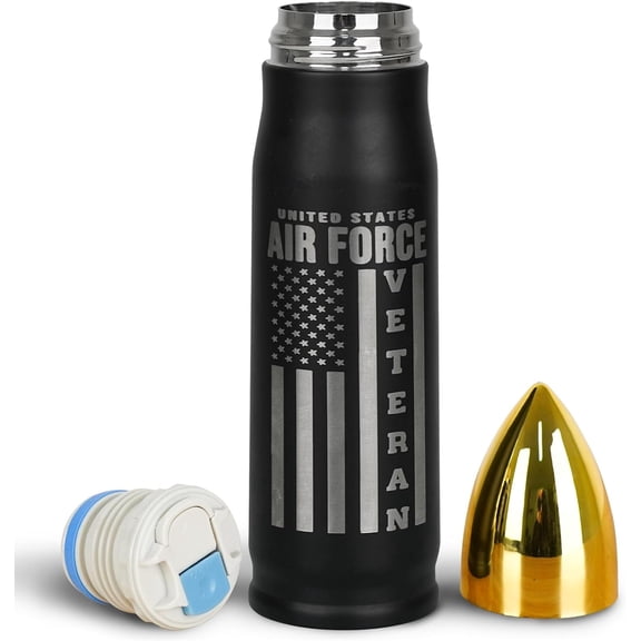 17 OZ Veteran Bullet Tumbler with Lid - Ideal Gifts for Men Father''s Day, Birthday, Veterans Day, Christmas - Perfect for Air Force, Navy, Army, Military & Veterans Cup