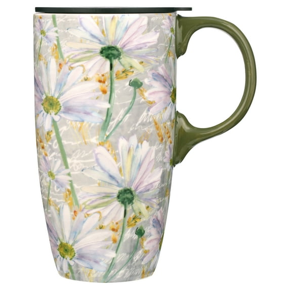 17 Oz.Ceramic Travel Mug Coffee Cup with Color Gift Box,Green