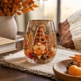 thumbnail image 1 of 17 Oz Fall Glassware, Stemless Wine Glass with 2D Print, Autumn Harvest Printed Drinking Cup, Thanksgiving Decorative Glassware for Home Kitchen Dining Table Party Holiday Gift, 1 of 7