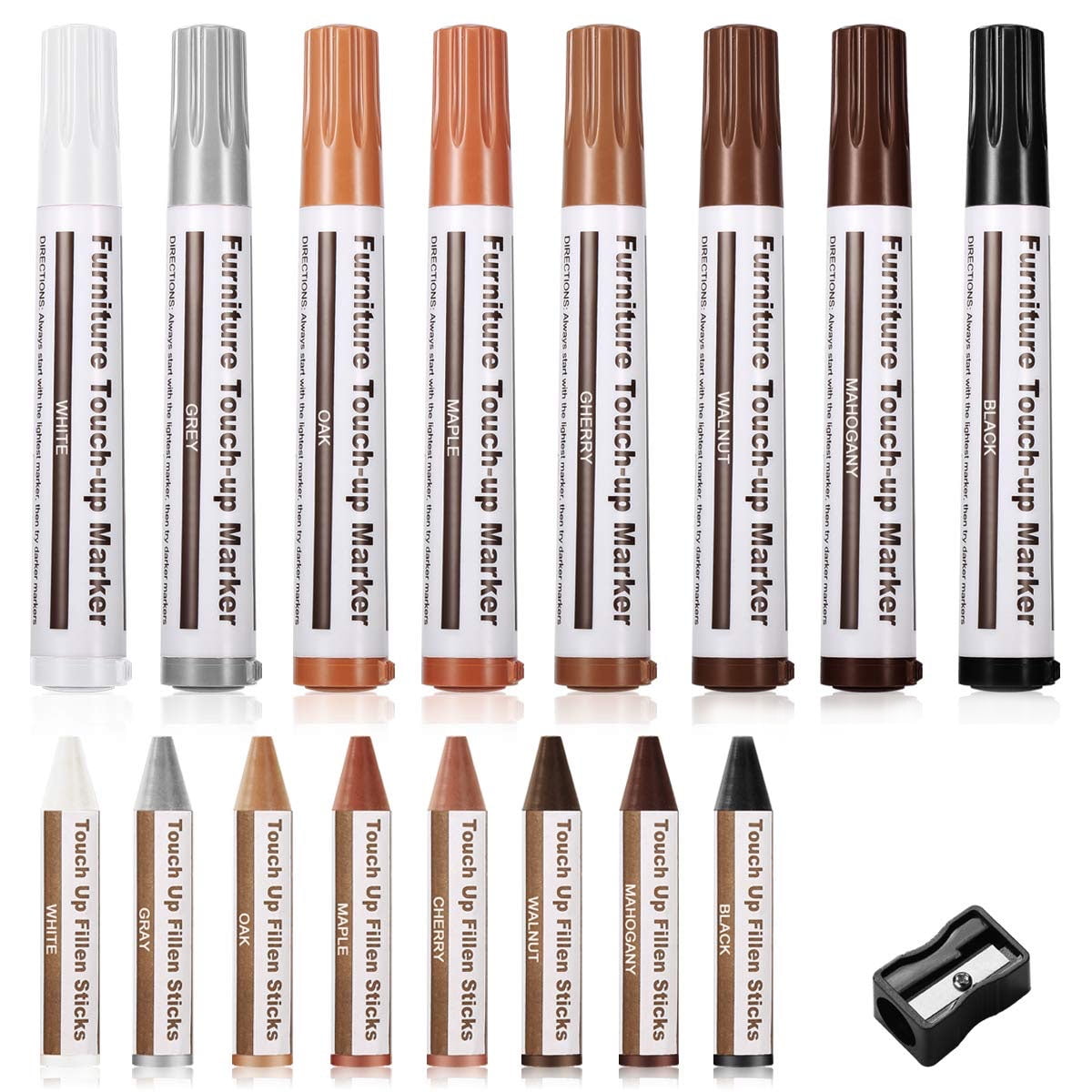 New Upgrade Furniture Pens for Touch Up, 12 Colors Wood Scratch Repair  Markers, Professional Repair Tools for Stains, Scratches, Wood Floors,  Tables