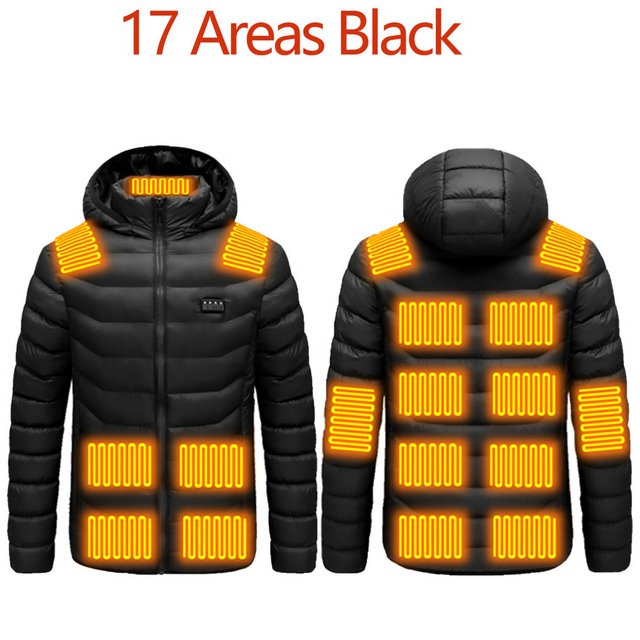 17 PCS heating Men Winter Warm USB Heating Jackets Smart Thermostat