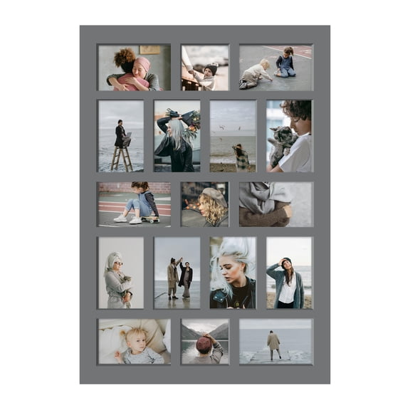 17-Pack 4x6 Collage Frame, 26.2x18.4 Inch Picture Frames Collage Wall Decor, Rustic Style,Grey