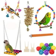 17 Pack Bird Swing Chewing Toys- Parrot Hammock Bell Toys Suitable for Small Parakeets, Cockatiels, Conures, Finches,Budgie,Macaws, Parrots, Love Birds