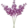 thumbnail image 1 of 17 Pack Christmas Glitter Berries Stems, 7.8Inch Artificial Christmas Picks for Christmas Tree Ornaments, DIY Xmas Wreath, Crafts, Holiday and Home Decor (Light Purple), 1 of 5