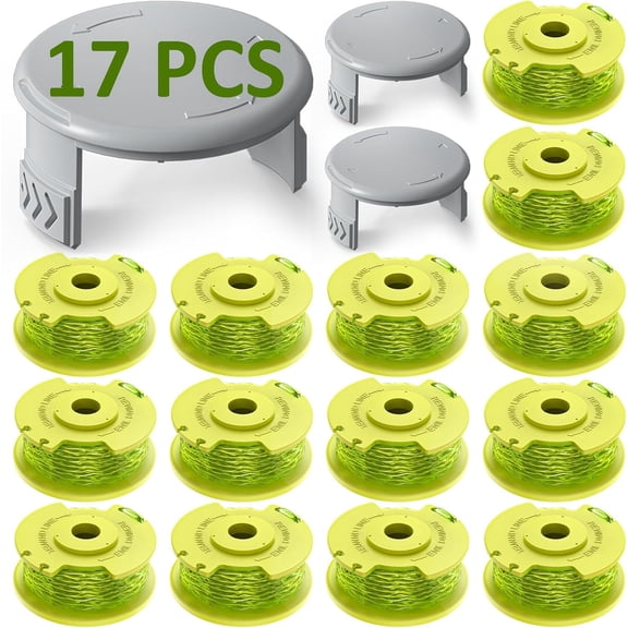 17 Pack Weed Wacker String Replacement Compatible with Ryobi One Plus+, 0.080‘’ String Trimmer Refill AC80RL3, Twisted Weed Eater String Compatible with Ryobi 18V, 24V, 40V Cordless Trimmers
