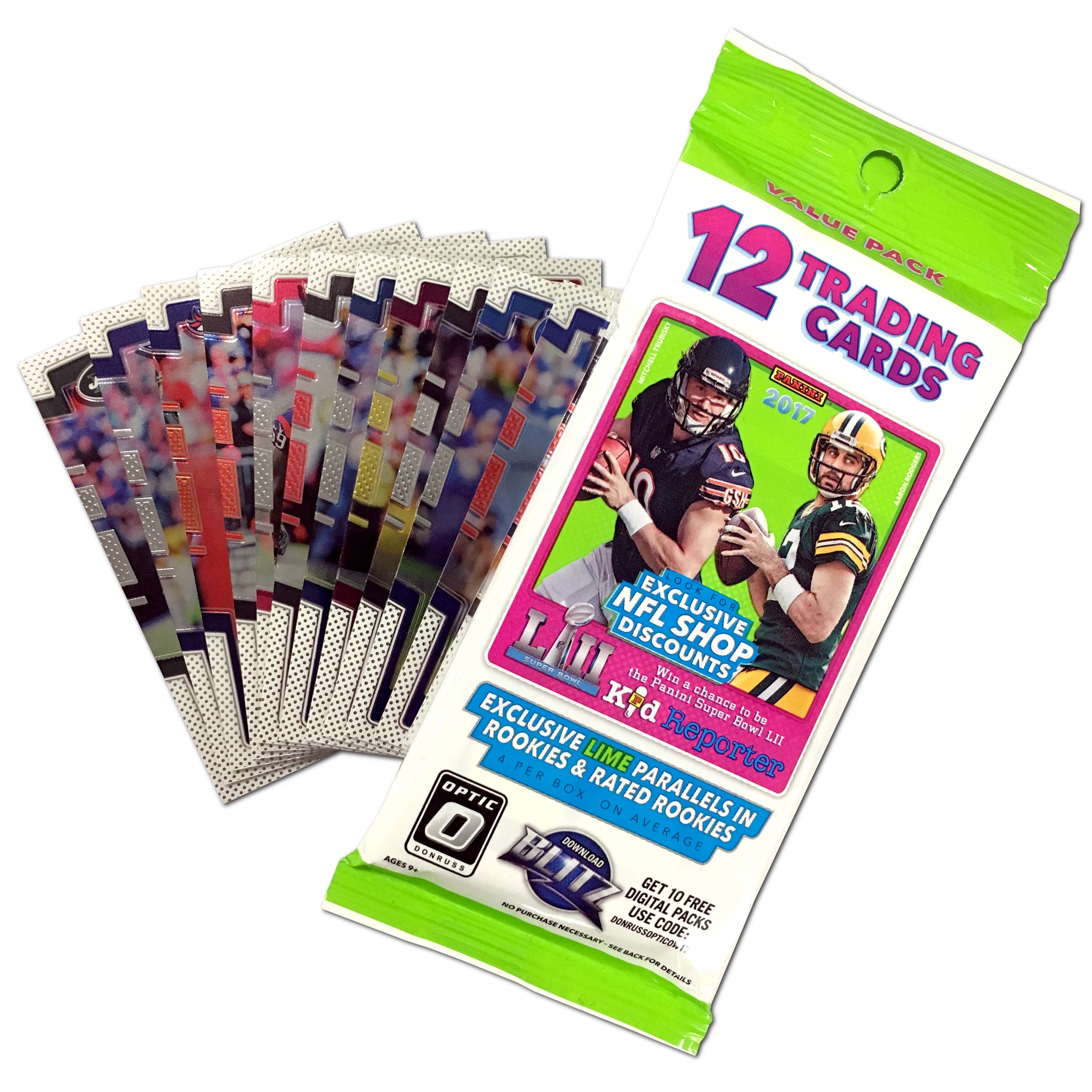 17 Panini NFL Football Donruss Optic Fat Pack Trading Cards