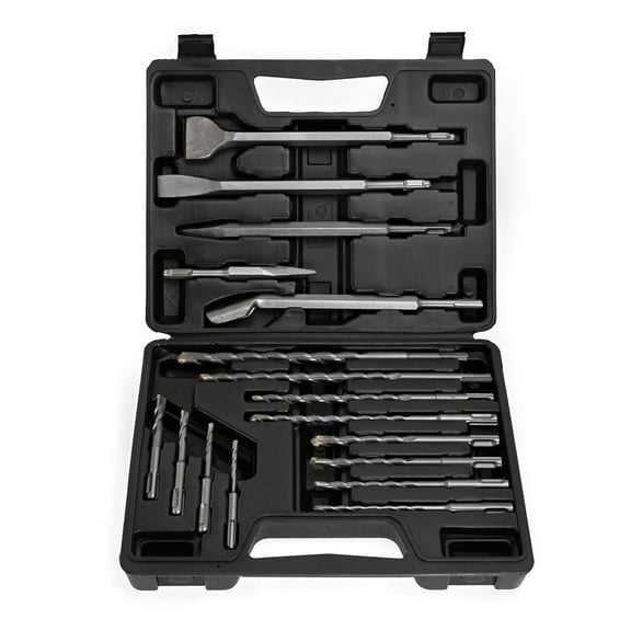 17 Pc Drill Bits Chisel SDS Plus Hammer Bits Concrete Hammer Drill Set SDS Plus Case